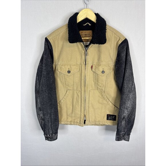 Levi’s Premium Sherpa Jacket Fresh Leaves Tan Black Men S Justin Timberlake